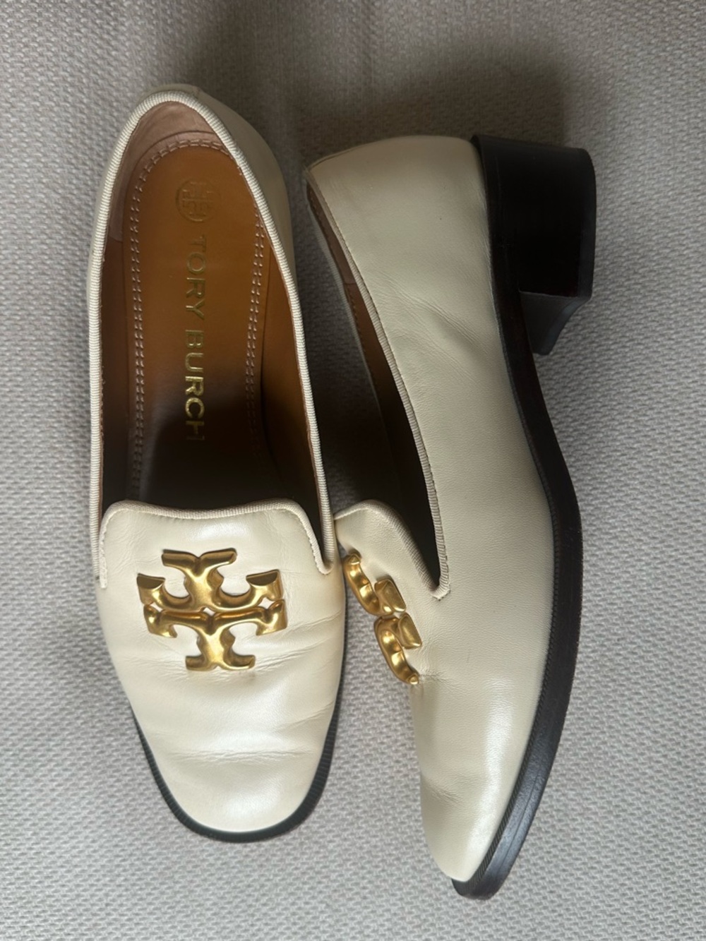 Tory Burch Eleanor loafer in cream, US 8 M
